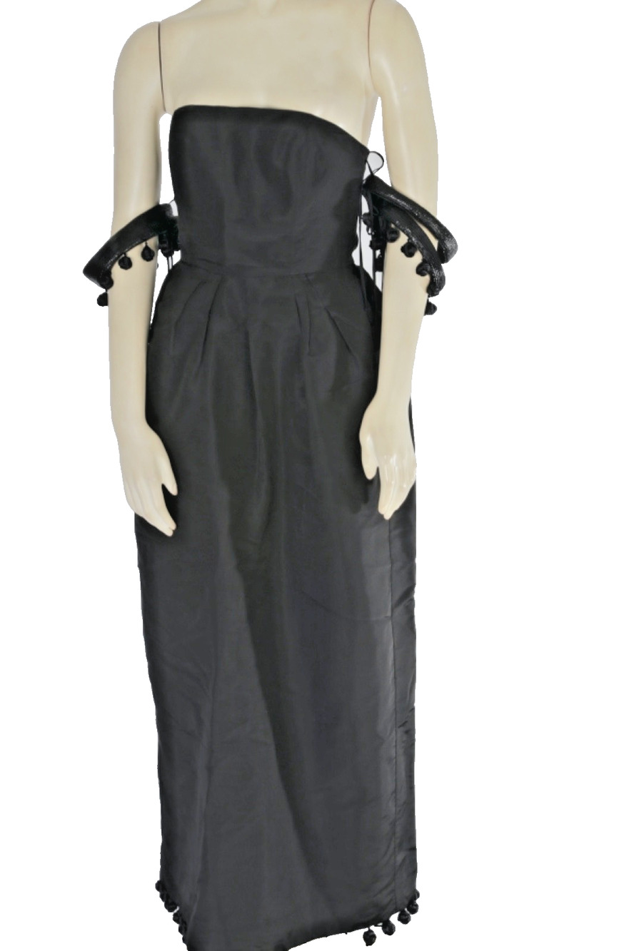 Rosie Assoulin Bangles and Bobbles Silk Off-The-Shoulder Tulip Maxi Dress Size 6